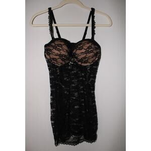 Adore Me Black Lace Cami With Nude Built in Bra Size Large